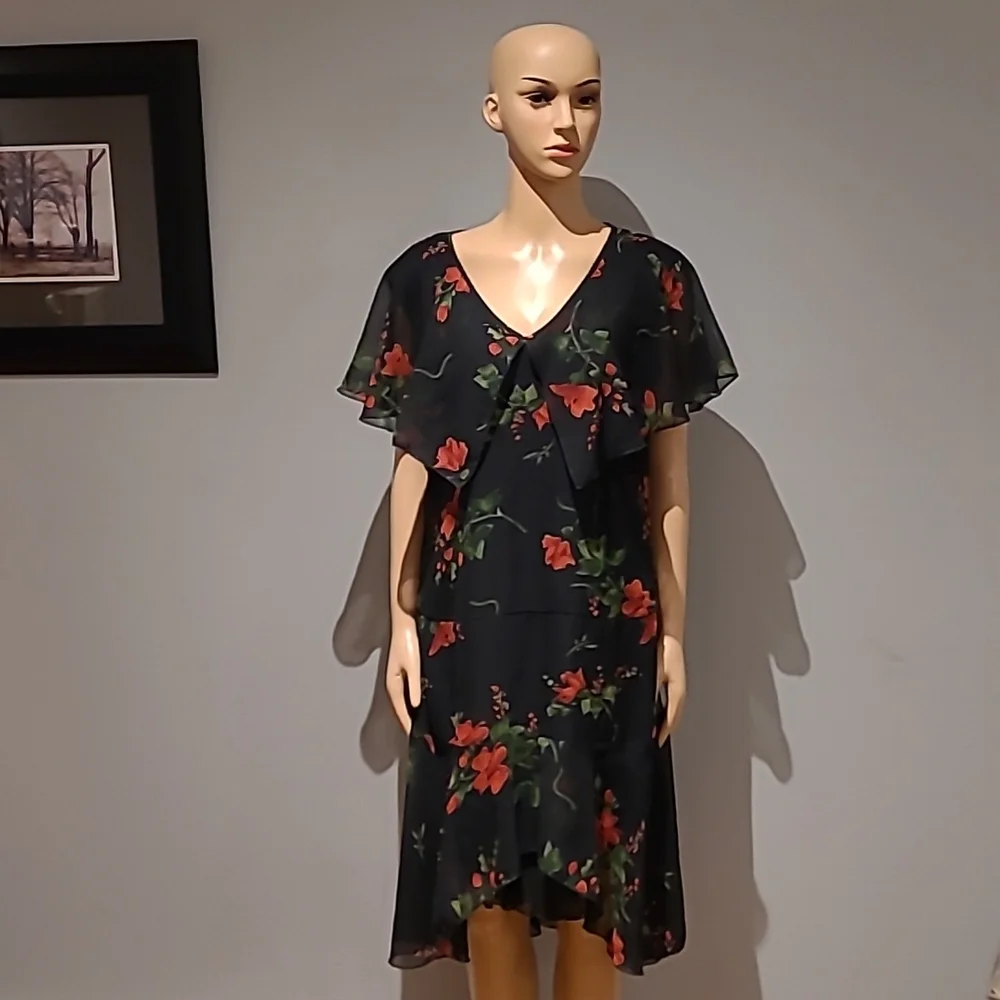 Hell Bunny Vixen Lily inspired sheer crepe dress size L - Picture 3 of 10